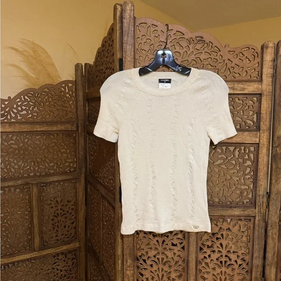 Chanel White Logo Blouse - Picture 2 of 4